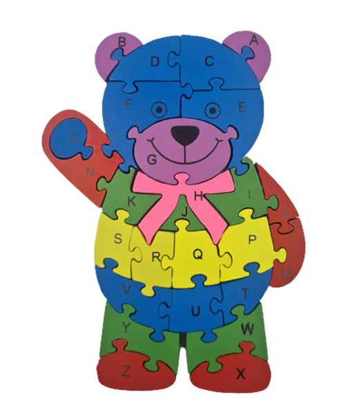 Teddy Wooden Bear Alphabet Puzzle