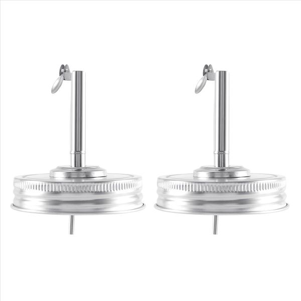 2 Pieces Jar Oil Spout Lid Dispenser Mouth With Caps For Mason Jar