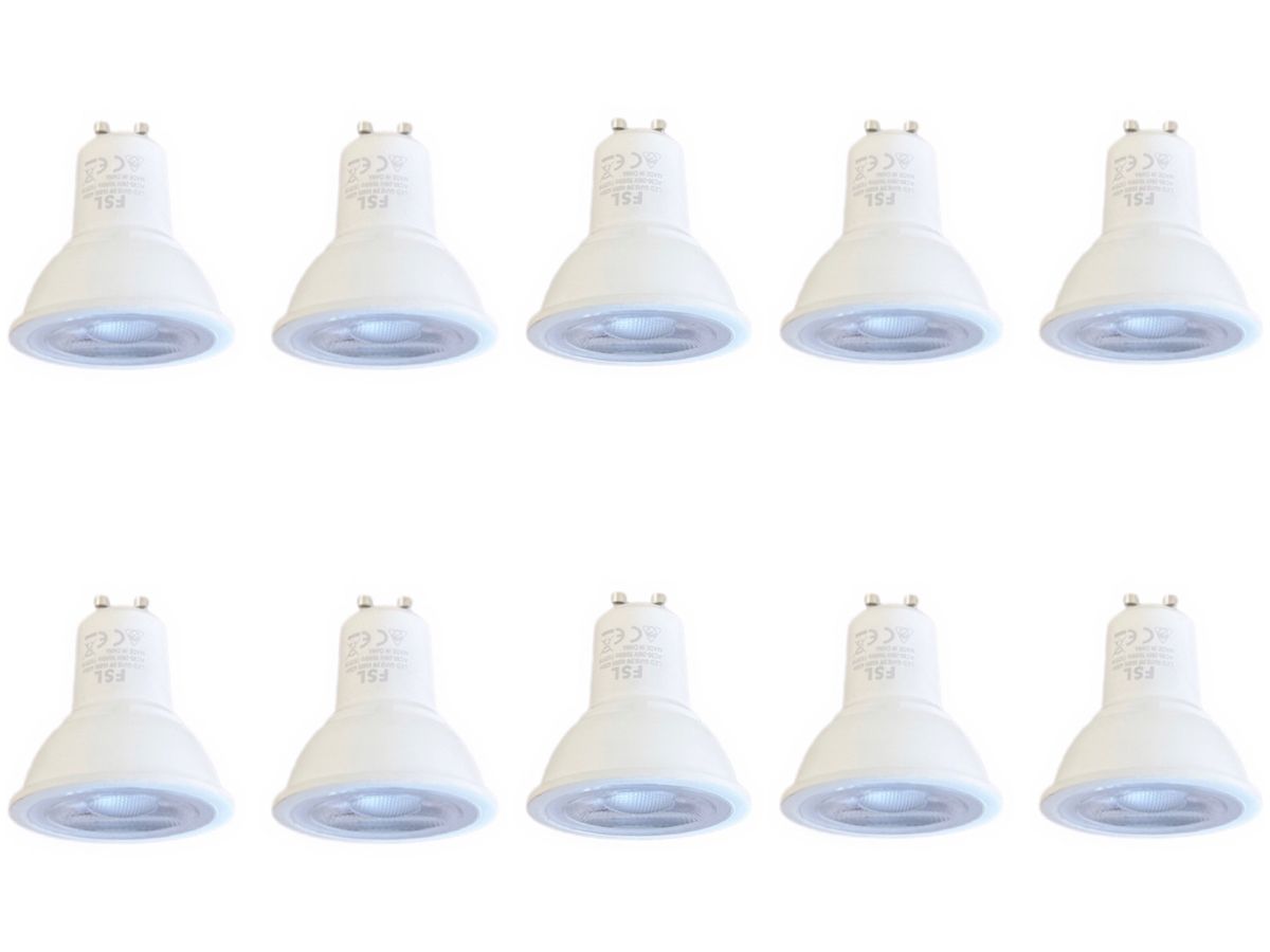 Pack of 10- Energy Saving LED GU10 Bulb 5W