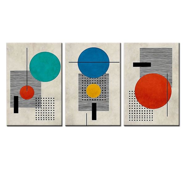 Canvas-Art-3 Pieces Modern Colourful Boho Abstract Wall Art