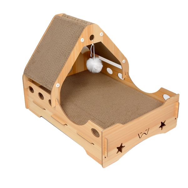 50 CM Indoor and Outdoor Cat House with Scratching Board