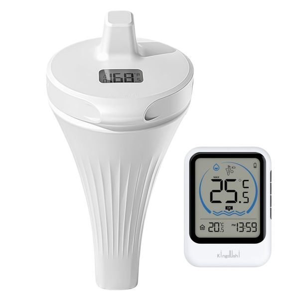 Kingdushi Wireless Floating Pool Thermometer, Waterproof for Hot Tub &amp; Pond