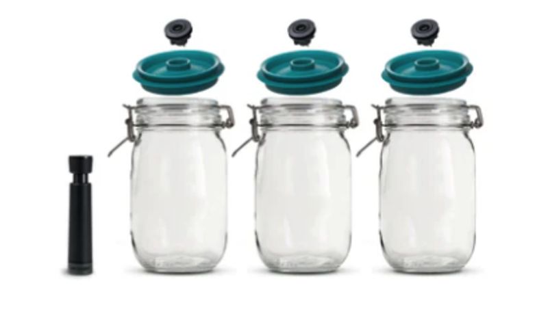 Jar Vacuum Set of 3 Jars &amp; Seals 2L