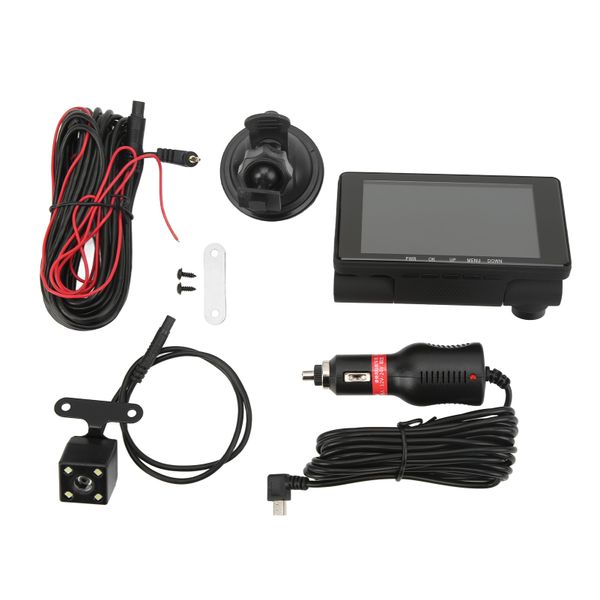 3-Way Dash Cam - GPS/G-Sensor Night Vision