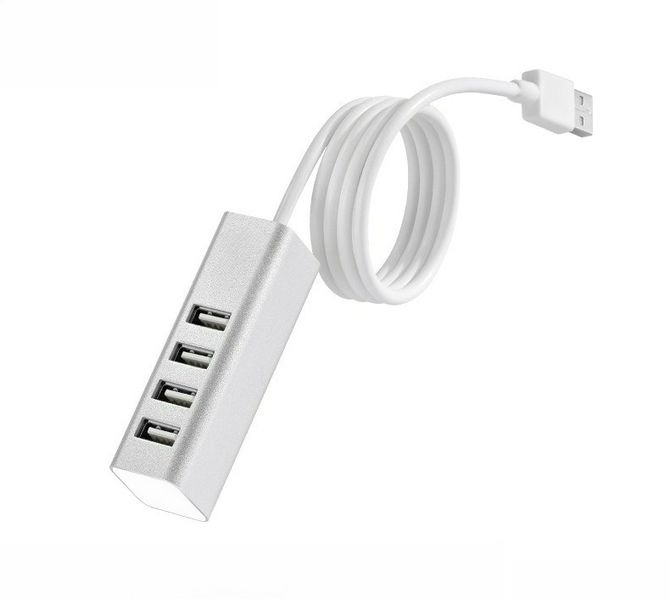 USB 2.0 Hub 4-Port Splitter Adapter with 80cm Cable for Desktop Laptop PC
