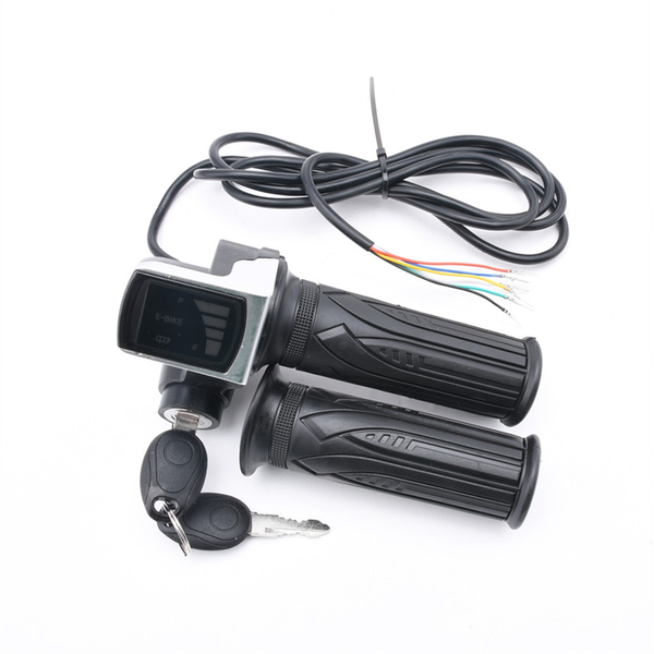 Electric Bike Throttle Grip with LCD Display and Power Key Locker 48V