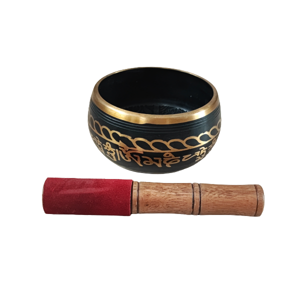 Black Brass Singing Bowl (4.5 Inch) & Mallet | Shop Today. Get it ...