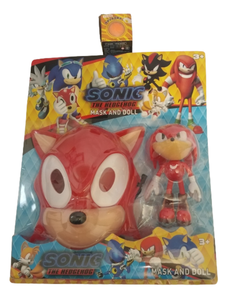 Sonic The Hedgehog - Knuckles Toy And Mask With Tofu Stress Ball For Kids