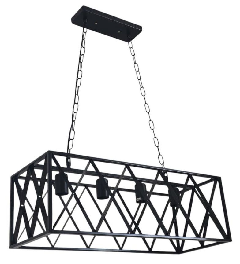Teempeest Black Steel 4 Way Pendant Light - E27 Globes Required