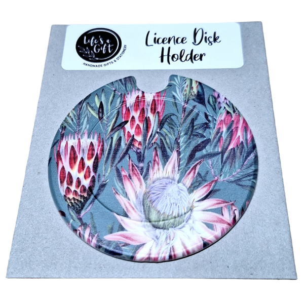 Life's a Gift Licence Disk Holder - Gradiant Pink Proteas