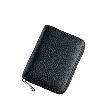 Mens Womens Leather Wallet Credit Card Holder RFID Blocking Zipper