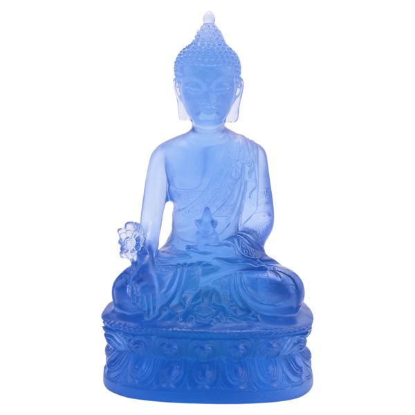 Tibetan Medicine Buddha Statue, Decor Collectible -Blue