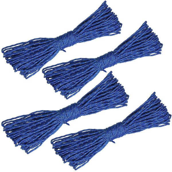 Camping Red Reflective Nylon Paracord Ropes Set of 4
