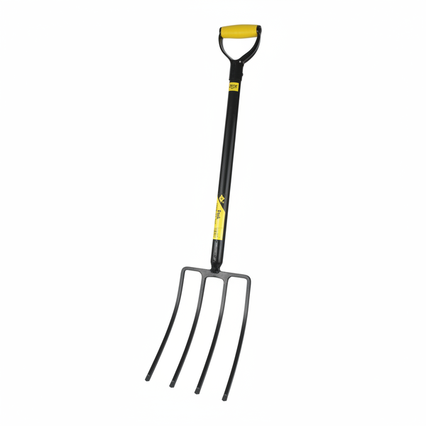 MTS Heavy-Duty 4-Prong Garden Fork with Steel Shaft