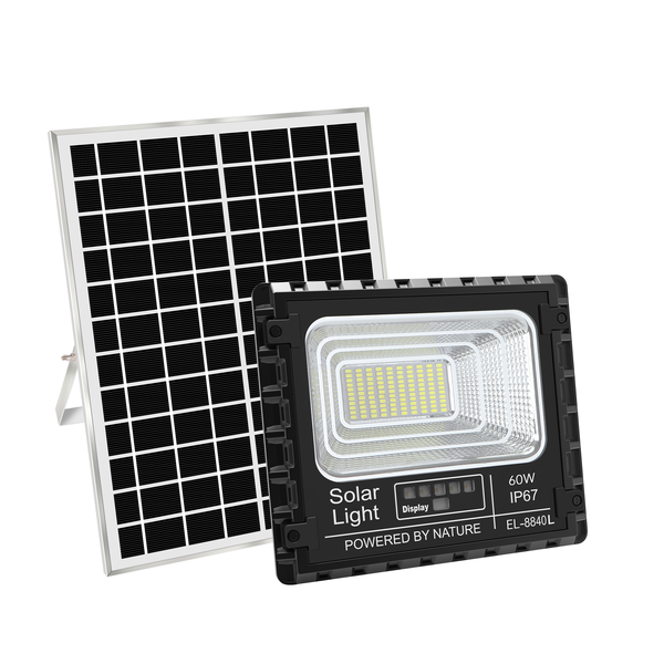 60W Rugged Housing Solar LED Flood Light with Remote