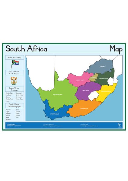 South African Map Wall Chart