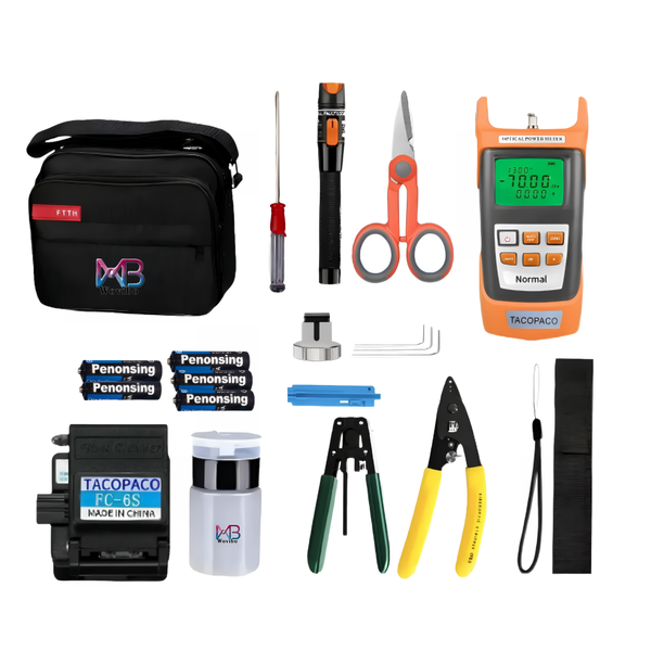 WOVIBO FTTH fiber tool kit FC-6S cleaver OPM power meter splicing tools