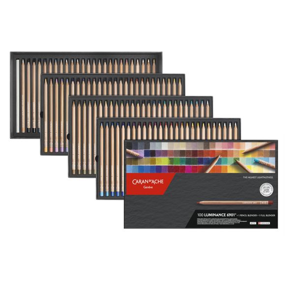 Caran D'Ache Luminance 6901 coloured pencils, 100 pencil set