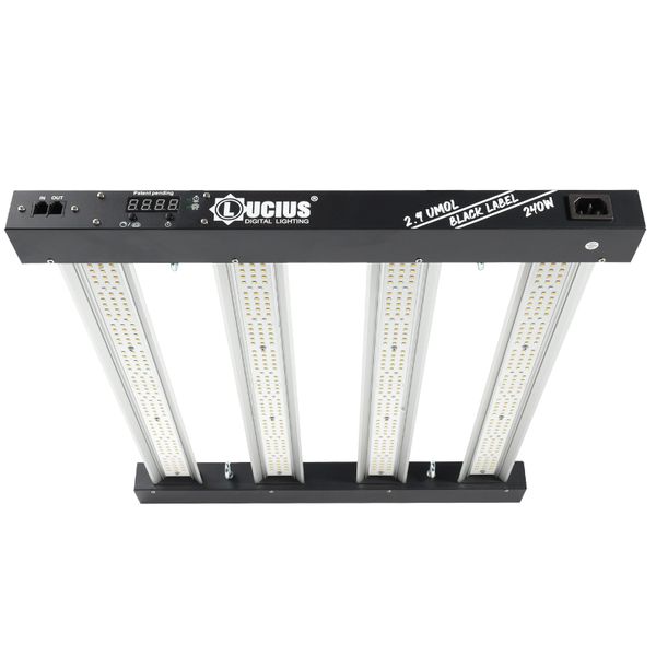 Lucius 240W LED Grow Light with Master Control Timer Sunrise Sunset 2.9umol
