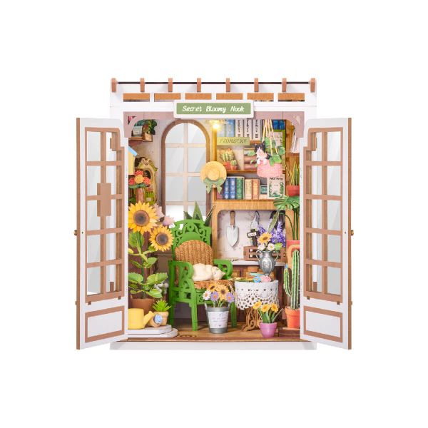 Rolife By Robotime Secret Bloomy Nook DIY Book Nook Shelf Insert 3D House