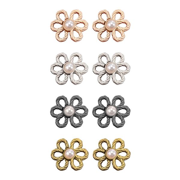 8 Set Pant Waist Tightener Flower Buttons Pins for Loose Jeans