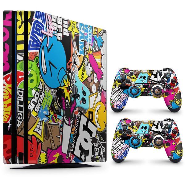 Decal Skin Compatible with PS4 Pro - Sticker Bomb 2024 (Decal Only)