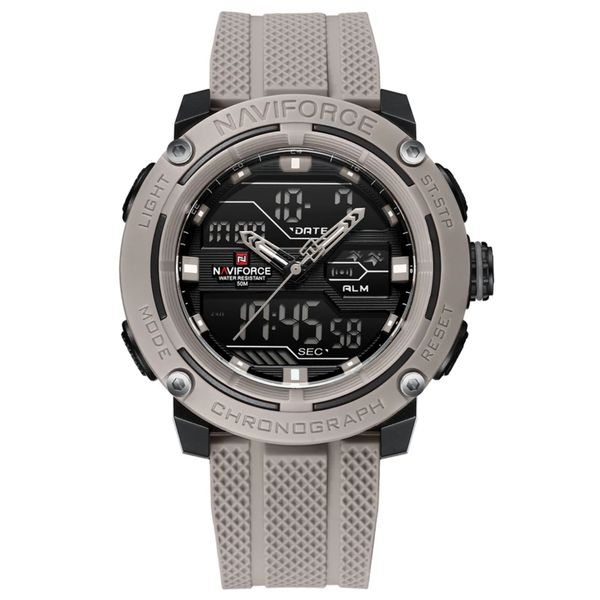 Naviforce Men's Patriot Chronograph Dual Analogue &amp; Digital Watch Grey