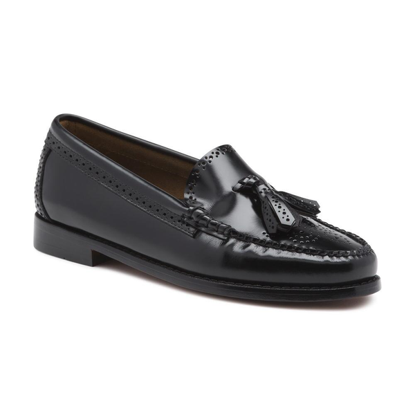 G.H Bass and Co Larkin Brogue Black Leather - Men's Slip Ons