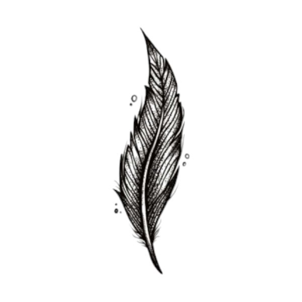 Elegant Feather Design Temporary Tattoo - Black