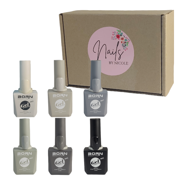BB UV/LED Gel Nail Polish - Shades of Grey - 6 Piece - Nails by Nicole