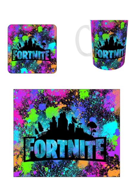 Fortnite Printed Cup, Coaster and Mouse Pad Set
