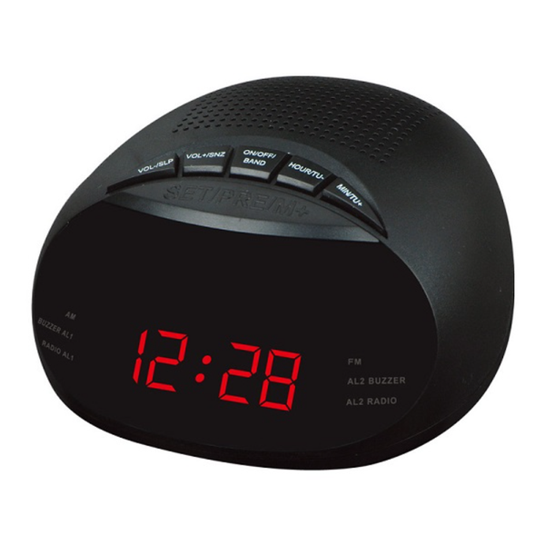 Wolulu AS-51704 AM/FM Alarm Clock Radio with LED Display and Snooze
