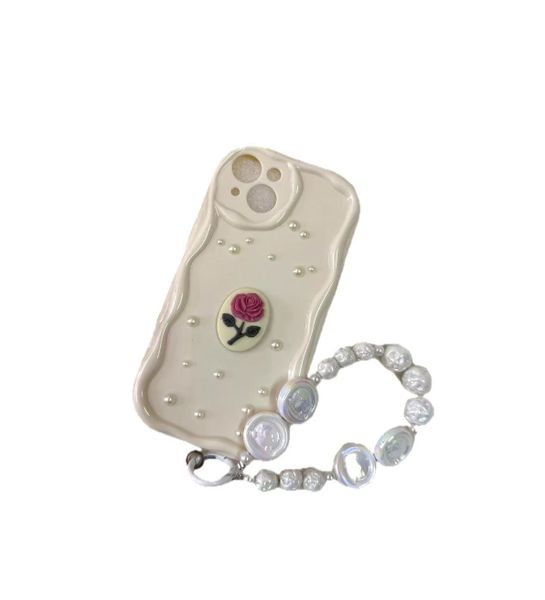 3D Pearl with bracelet phone Case compatible with iPhone13/14/15/Pro Max