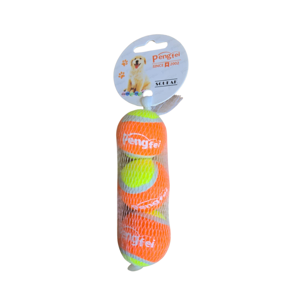 Pet Fetch Tennis Ball (Small) 3.8cm Squeak - Pack 3