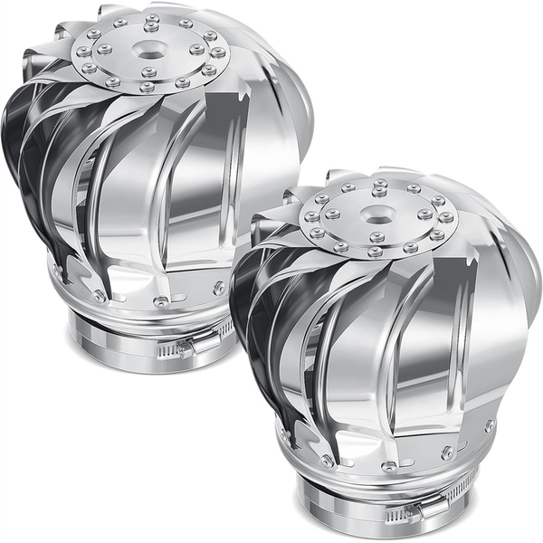 2 Pieces 110mm Non Power Roof Ventilator Wind Turbines Attic Air Vent