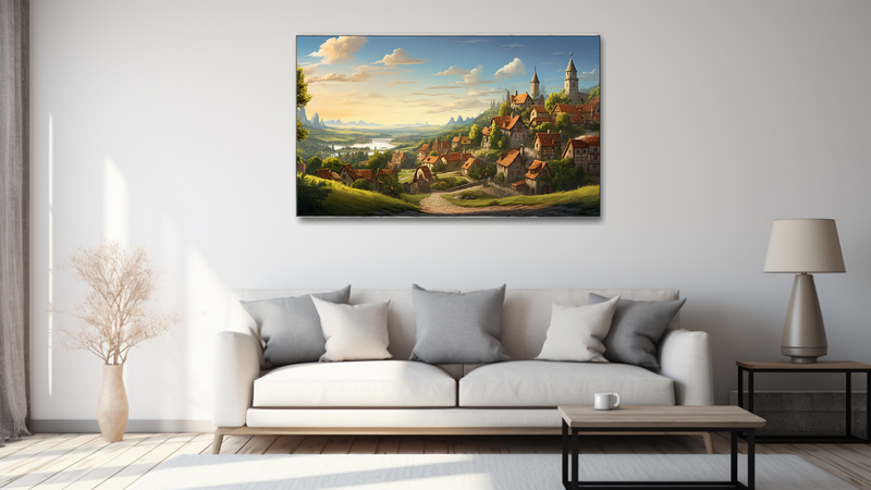 Canvas Wall Art - Village Skyline Abstract - MT0332