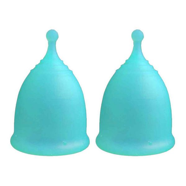 2X Anytime Women Silicone Anti Leakage Menstrual Period Cup L Green