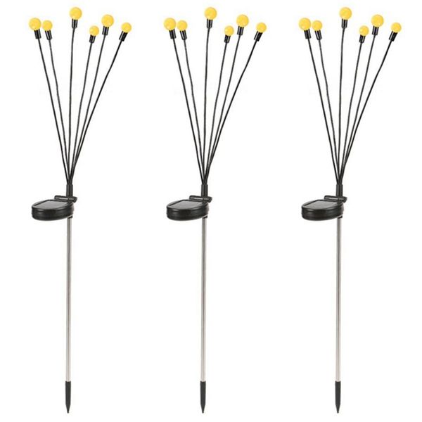 Solar Garden Lights - 3 Pack 12 Led Firefly Compatible with Universal