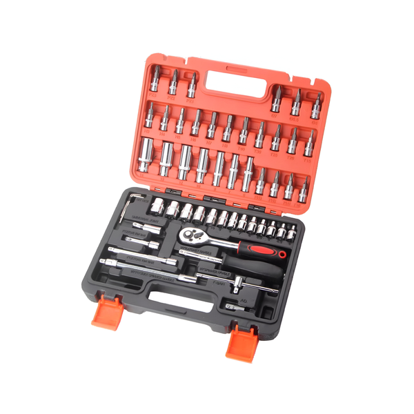 53Pcs Of 1/4" Car Repairing Ratchet Wrench Combination Socket Tool Set