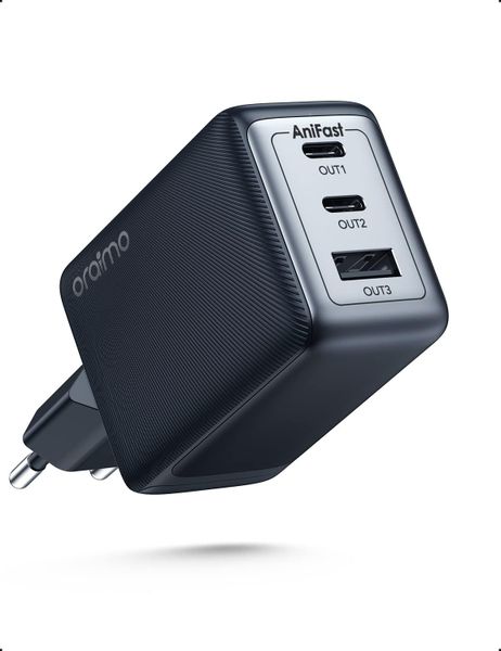 USB-C Fast Travel Charging Adapter 65Watt With 2 USB-C + USB-A Port-Oraimo