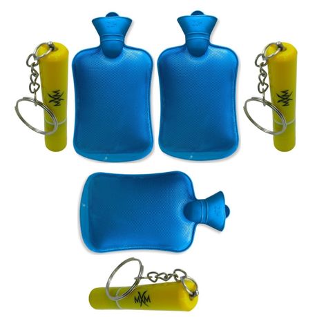 Hot Water Bottle Large 1.8L Rubber Hot Water Bag - Blue