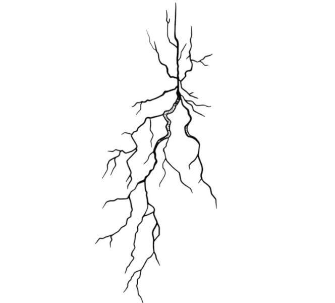 1 Sheet - Shockwave Lightning Strike Temporary Tattoo - Black