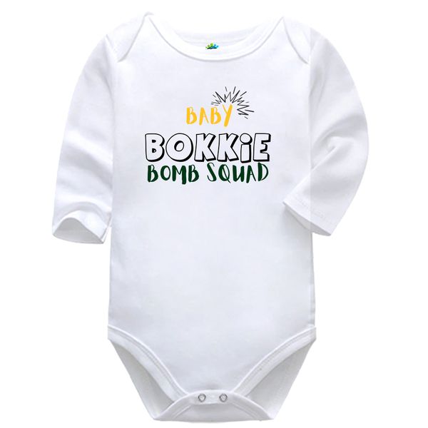 Baby Bokkie South African Rugby Baby Vest Bodysuit Onesie Long Sleeve