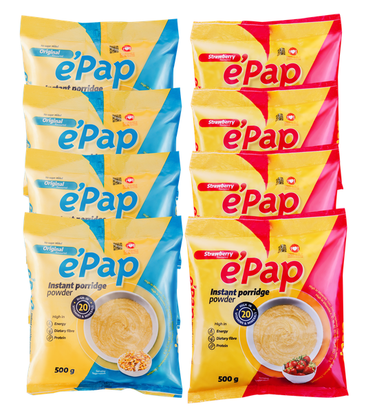e'Pap Porridge | Nutritious Instant Porridge | Original &amp; Strawberry | 8 Pk