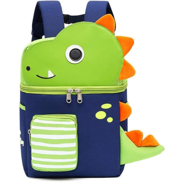 Dino 3D Backpack - School bag - Green&amp;Blue - Super Awesome - Bottle Pocket