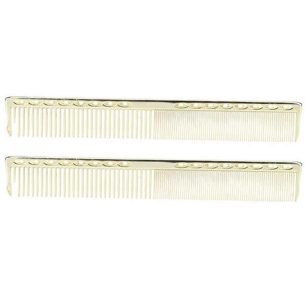 2 Professional Stainless Steel Haircut Comb Salon Hairdressing Gold