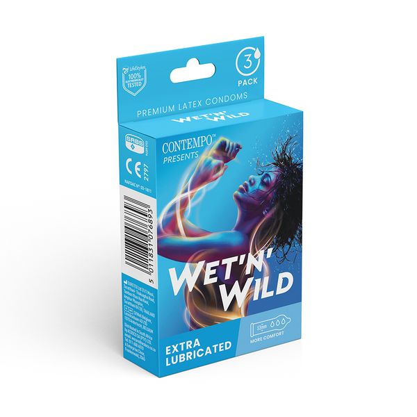 Contempo Wet N Wild Extra Lubricated Condoms 3s