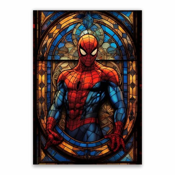 Spider-Man Stained Glass Poster - A1
