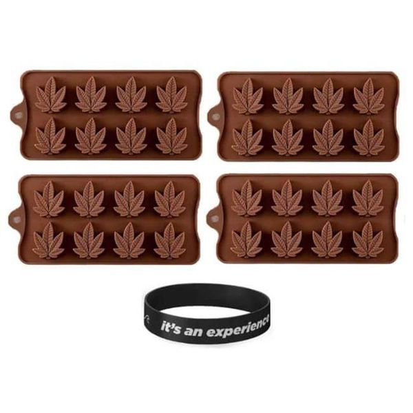 Killer Deals Weed Leaf Candy Chocolate Non-Stick Silicone Mould 4 Pack
