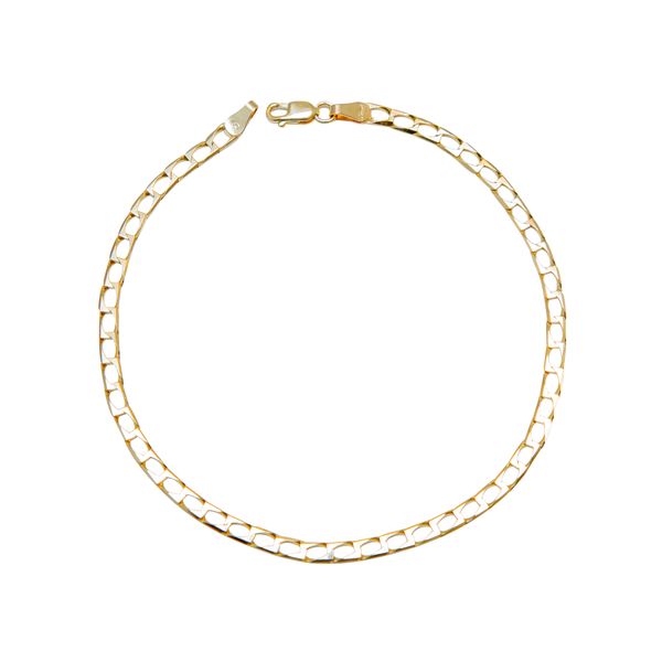 Broadway Jewellers - 9ct Yellow Gold - Square Curb Link Bracelet - 21cm